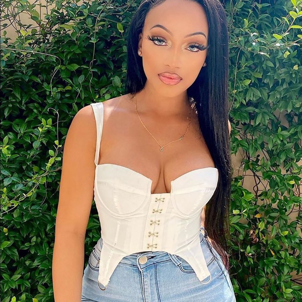 Fashion Nova White corset top size Small
